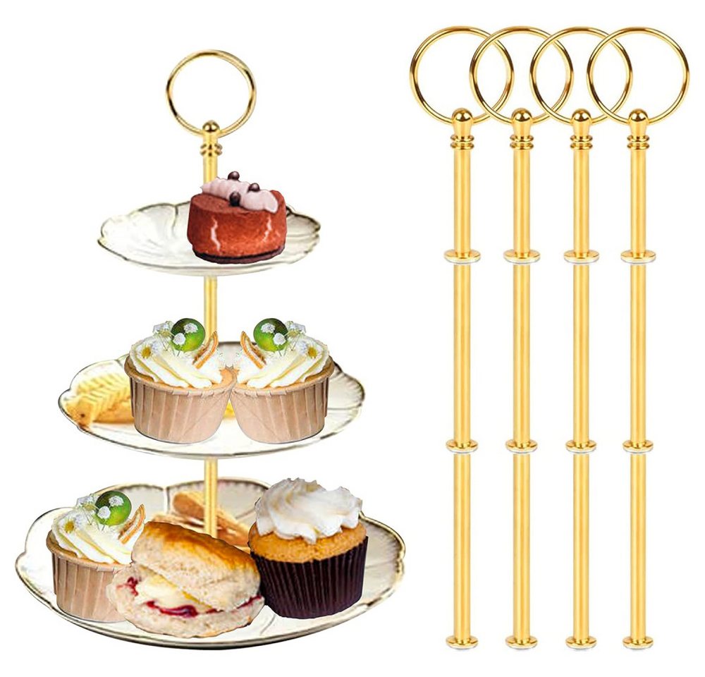 Lubgitsr Etagere Etagere 3 etagen für Cupcake, Käseplatte Cupcake Dessert Ständer, Gold, (4-tlg) von Lubgitsr