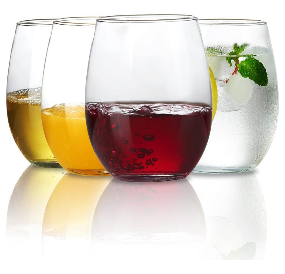 Lubgitsr Glas Getränkegläser, 580ml Trinkgläser, durchsichtige Weingläser von Lubgitsr