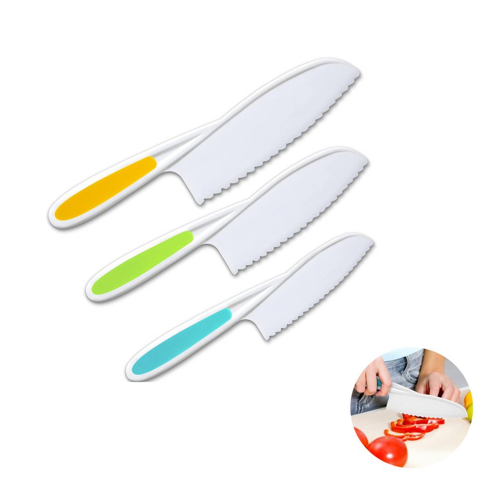 Lubgitsr Kinderkochmesser Kindermesser 3 -teiliges,Kochmesser Küchenmesser Set zum Schneiden von Lubgitsr