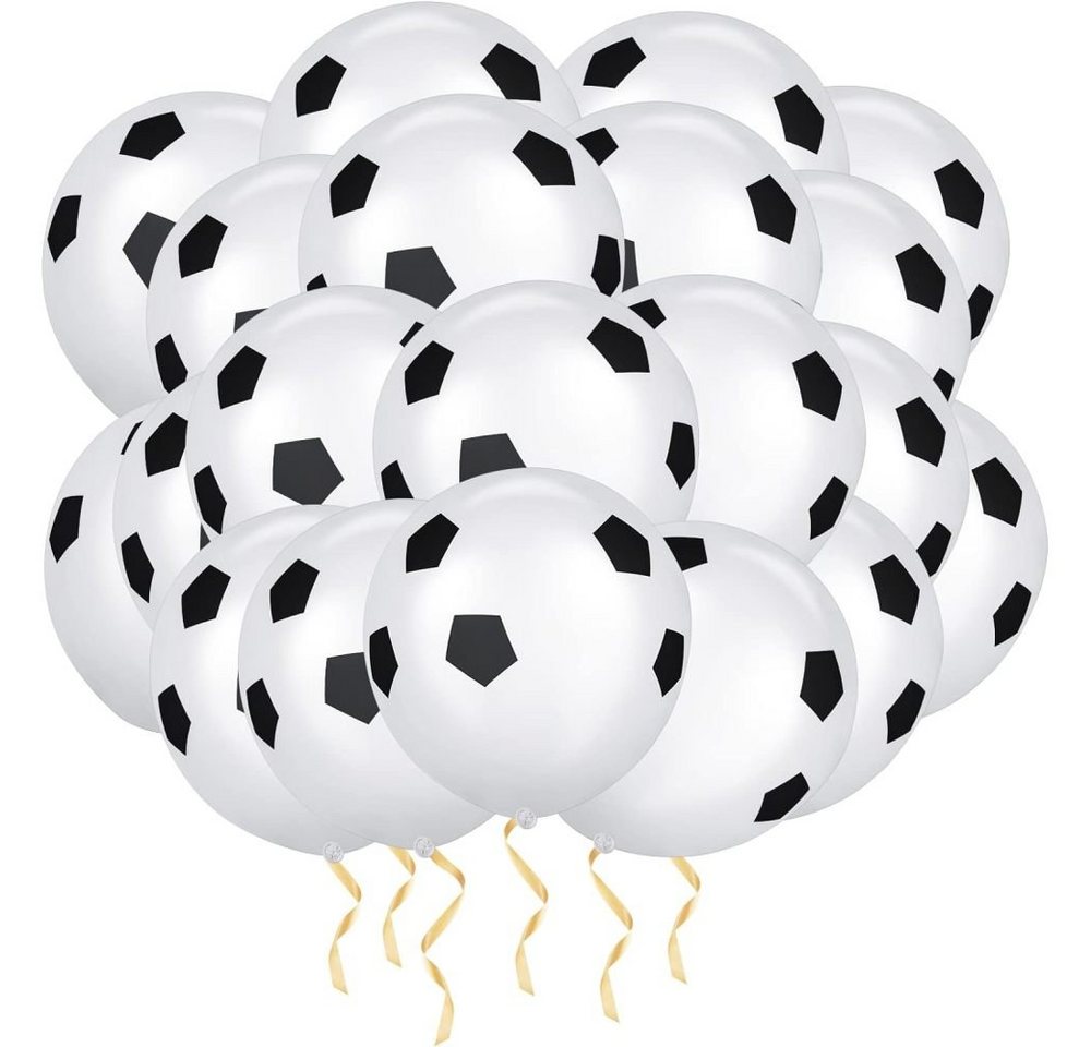 Lubgitsr Luftballon 20 Stück Fussball Luftballons, Schwarz Weiß Fußball Geburtstag Deko von Lubgitsr