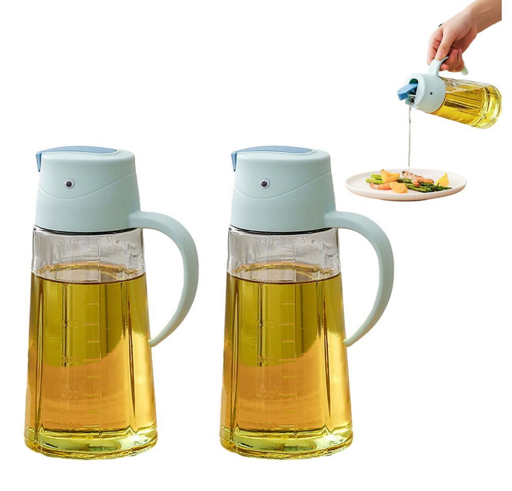 Lubgitsr Ölspender 2er-Pack Ölbehälter aus Glas,Olivenöl-Spenderflasche mit automatischem von Lubgitsr