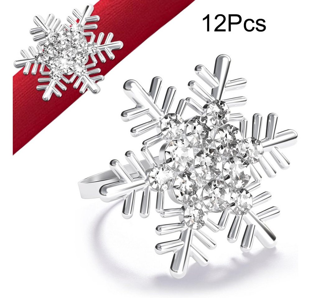 Lubgitsr Serviettenring 12Pcs Schneeflocke Serviettenringe Serviettenringe Weihnachten, (12-tlg) von Lubgitsr