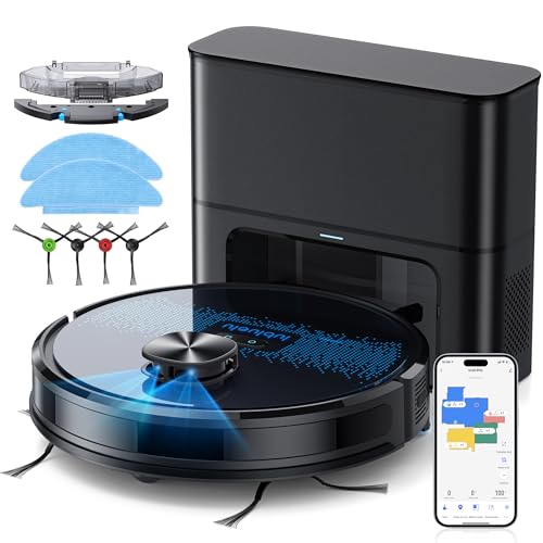 Lubluelu Saugroboter mit Absaugstation 3-in-1, 4000Pa Staubsauger Roboter mit Wischfunktion, Roboterstaubsauger mit Lasernavigation APP Steuerung, Ideal für Tierhaare, Teppiche, Hartböden (SL60 Pro) Lubluelu Saugroboter mit Absaugstation 3-in-1, 4000Pa Staubsauger Roboter mit Wischfunktion, Roboterstaubsauger mit Lasernavigation APP Steuerung, Ideal für Tierhaare, Teppiche, Hartböden (SL60 Pro) von Lubluelu