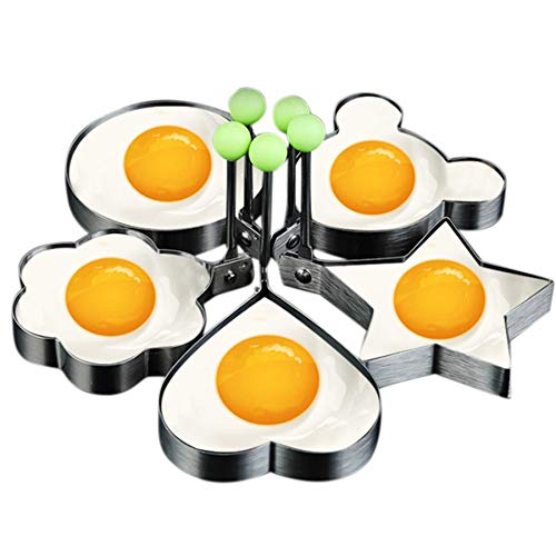 Lubrol Eierformen, Pfannkuchenform mit Griff für Kinder, Antihaft-Pfannenform, 5 Stück von Lubrol