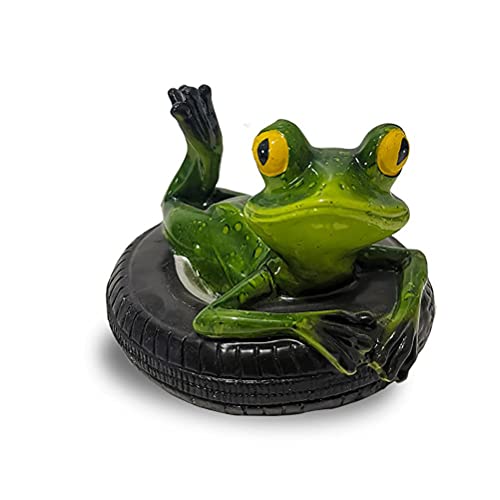 Lubudup Gartendeko Figuren Frosch, Frosch Garten Deko aus Kunstharz Wetterfest Schwimmende Deko für Garten Balkon Teich Terrasse Hof von Lubudup