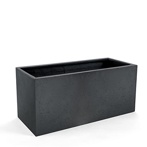 Luca Lifestyle Pflanzkasten ''Grigio Box'' Anthrazit Rechteckig Fiberglas *5 Jahre Garantie* - 150x50x50 cm - Premium Qualität - F901 von Luca Lifestyle