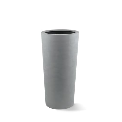 Luca Lifestyle Pflanzkübel Argento Vase Betongrau Rund Fiberglas *5 Jahre Garantie* - 36x36x68 cm - Premium Qualität - F1170 von Luca Lifestyle