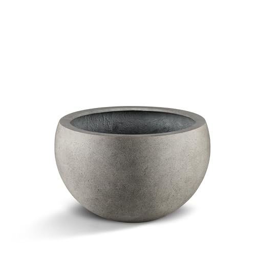 Luca Lifestyle Pflanzkübel ''Grigio Elena'' Grau Rund Fiberglas *5 Jahre Garantie* - 70x70x44 cm - Premium Qualität - F1242 von Luca Lifestyle