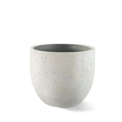 Luca Lifestyle Pflanzkübel Grigio New Egg Pot Creme Weiß Rund Fiberglas *5 Jahre Garantie* - 36x36x31 cm - Premium Qualität - F1359 von Luca Lifestyle