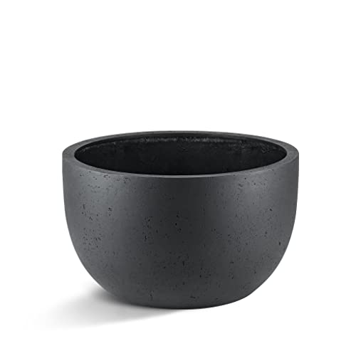 Luca Lifestyle Pflanzkübel Grigio New Egg Pot Low Anthrazit Rund Fiberglas *5 Jahre Garantie* - 110x110x65 cm - Premium Qualität - F1520 von Luca Lifestyle