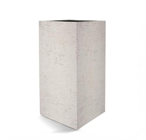 Luca Lifestyle Pflanzkübel ''Terreno High Cube'' Sand Quadratisch Fiberglas *5 Jahre Garantie* - 30x30x80 cm - Premium Qualität - F8717 von Luca Lifestyle