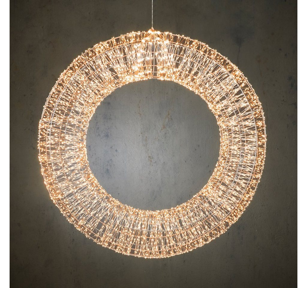 Luca Lighting Dekokranz LED Kranz Outdoor Metallgestell Metall silber von Luca Lighting