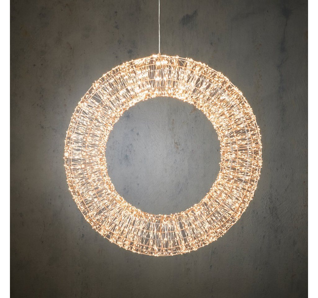 Luca Lighting Dekokranz LED Kranz Outdoor Metallgestell Metall silber von Luca Lighting