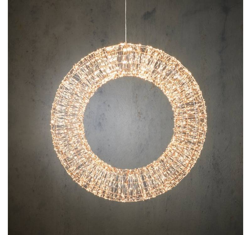 Luca Lighting Dekokranz LED Kranz Outdoor Metallgestell Metall silber von Luca Lighting