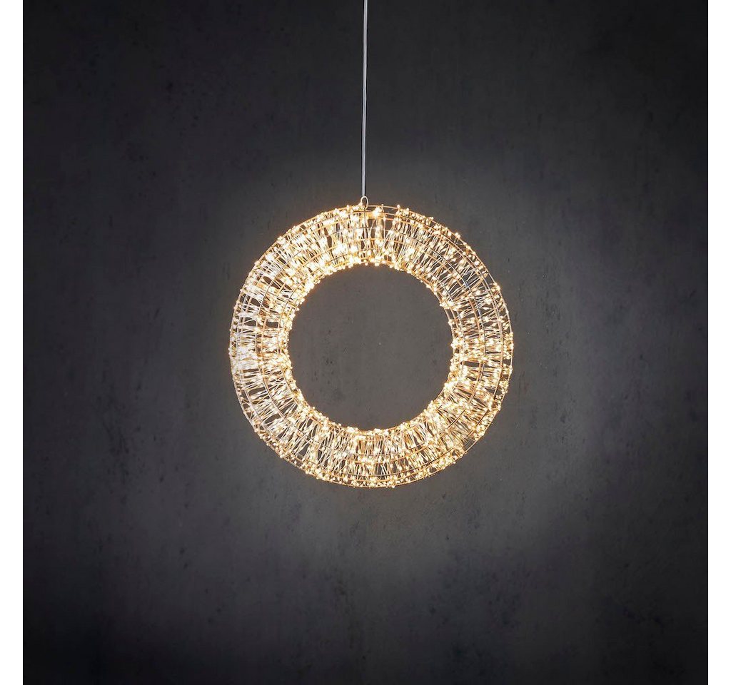 Luca Lighting Dekokranz LED Kranz Outdoor Metallgestell Metall silber von Luca Lighting