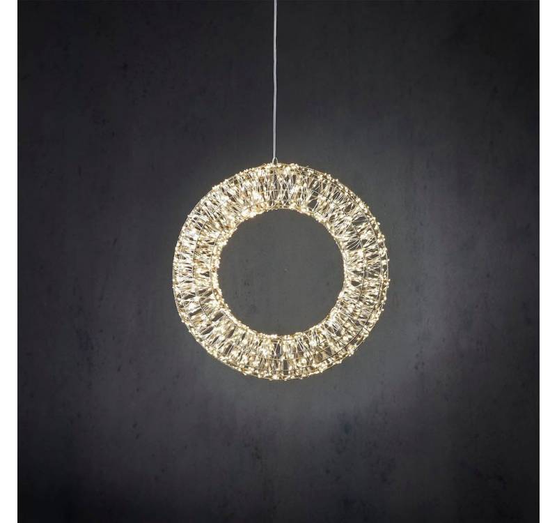 Luca Lighting Dekokranz LED Kranz Outdoor Metallgestell Metall silber von Luca Lighting