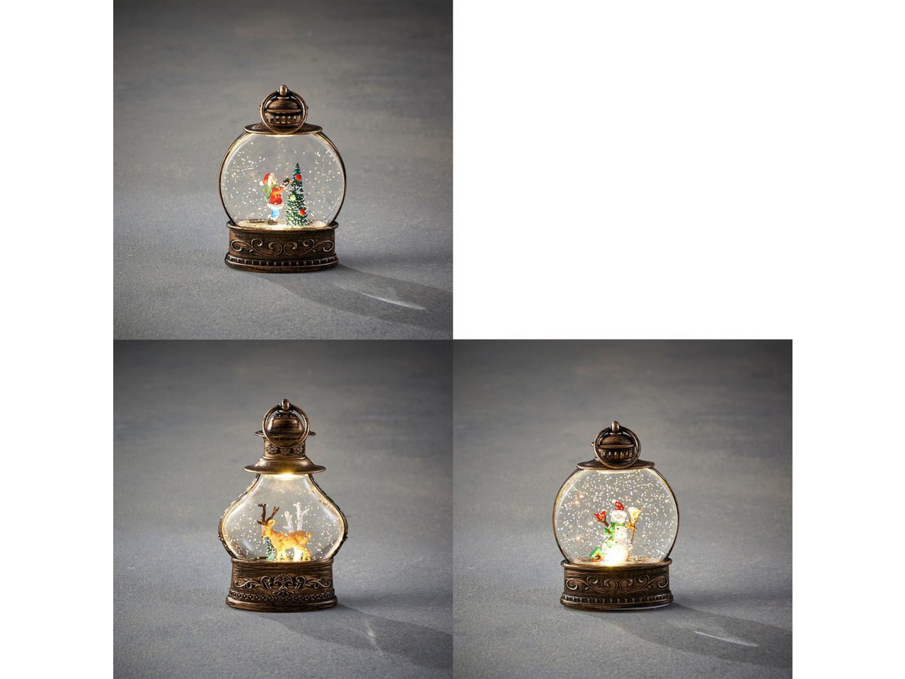 Luca Lighting LED-Christbaumkerzen Luca Lightning LED Laterne Winterszenerie 13 cm von Luca Lighting