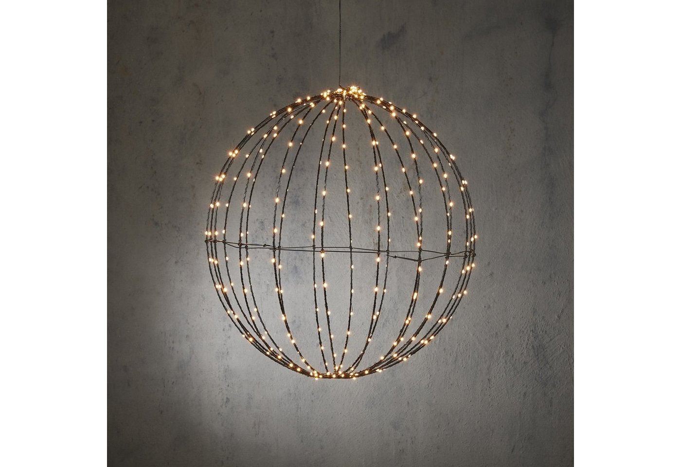 Luca Lighting LED Gartenleuchte LED Dekokugel Dekoball in 40/50 oder 60 cm schwarz, LED fest integriert, Warmweiß von Luca Lighting