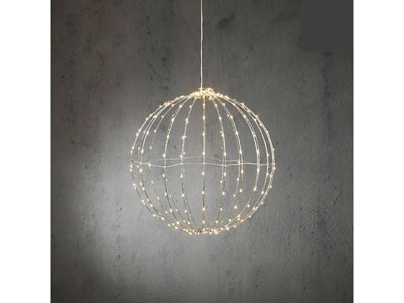 Luca Lighting LED Gartenleuchte LED Dekokugel Dekoball in 40/50 oder 60 cm silber, LED fest integriert, Classic-Weiß von Luca Lighting