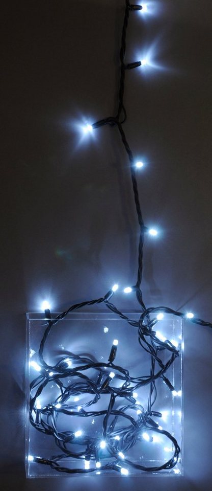 Luca Lighting LED-Lichterkette mit 48, 96, 192 LED für aussen mit Timer kaltweiß Batteriebetrieben von Luca Lighting
