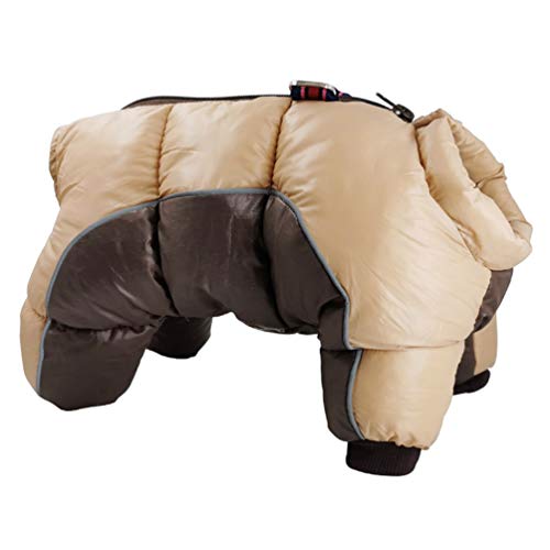 LucaSng Haustier Hund Kleidung Hundejacke Hundemantel Warme Winter Jacke Dicker Baumwolle Vierbeiniges Mantel wasserdichte Kleine Hunde Kleidung Für Französisch Bulldog Welpen (Braun, 2XL) von LucaSng