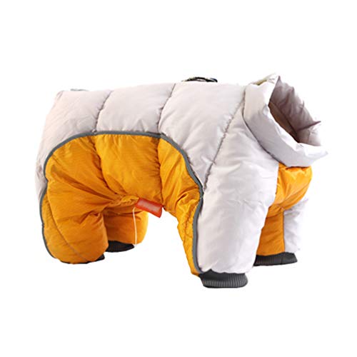 LucaSng Haustier Hund Kleidung Hundejacke Hundemantel Warme Winter Jacke Dicker Baumwolle Vierbeiniges Mantel wasserdichte Kleine Hunde Kleidung Für Französisch Bulldog Welpen (Orange, 3XL) von LucaSng