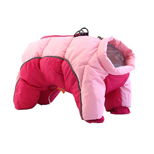 LucaSng Haustier Hund Kleidung Hundejacke Hundemantel Warme Winter Jacke Dicker Baumwolle Vierbeiniges Mantel wasserdichte Kleine Hunde Kleidung Für Französisch Bulldog Welpen (Rosa, 3XL) von LucaSng