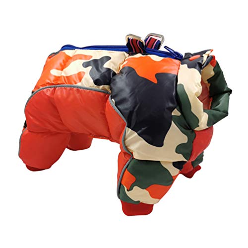 LucaSng Haustier Hund Kleidung Hundejacke Hundemantel Winter Warme Jacke Dicker Baumwolle Vierbeiniges Mantel wasserdichte Kleine Hunde Kleidung Für Französisch Bulldog Welpen (Rot, L) von LucaSng