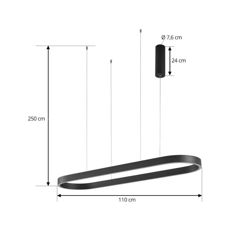 B-Ware Lucande Smart Led Hängeleuchte Pendelleuchte Melinay Schwarz Cct Tuya von Lucande