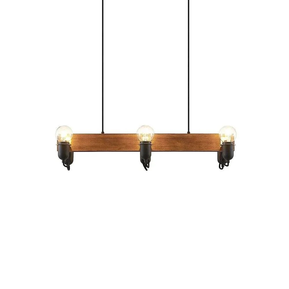 Lucande - Becky Pendelleuchte Wood/Black/Brass von Lucande