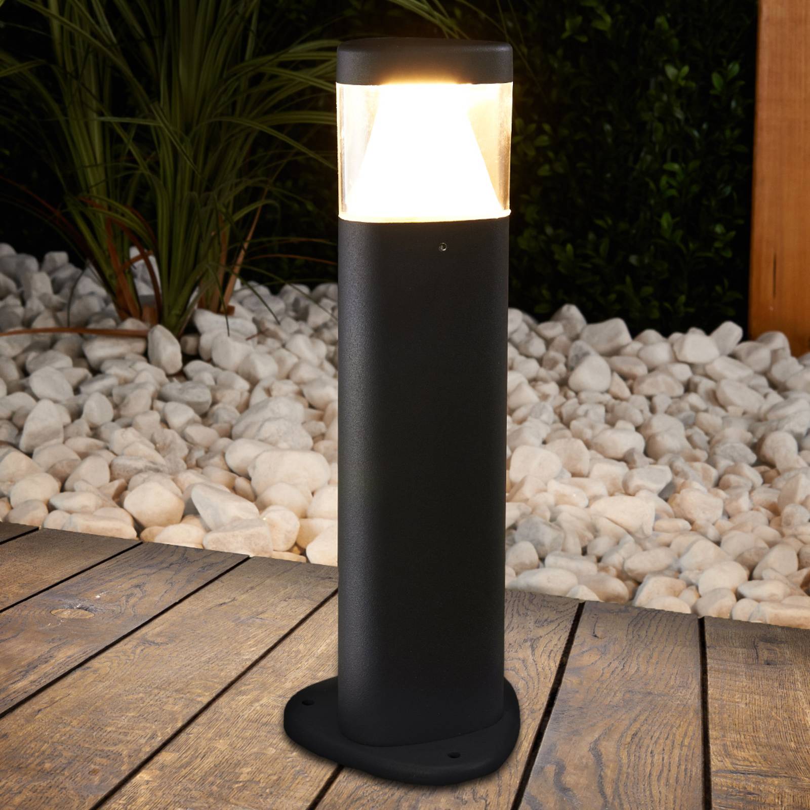 Lucande LED-Sockelleuchte Milou, Höhe 30 cm, anthrazit, Alu Lucande LED-Sockelleuchte Milou, Höhe 30 cm, anthrazit, Alu von LUCANDE