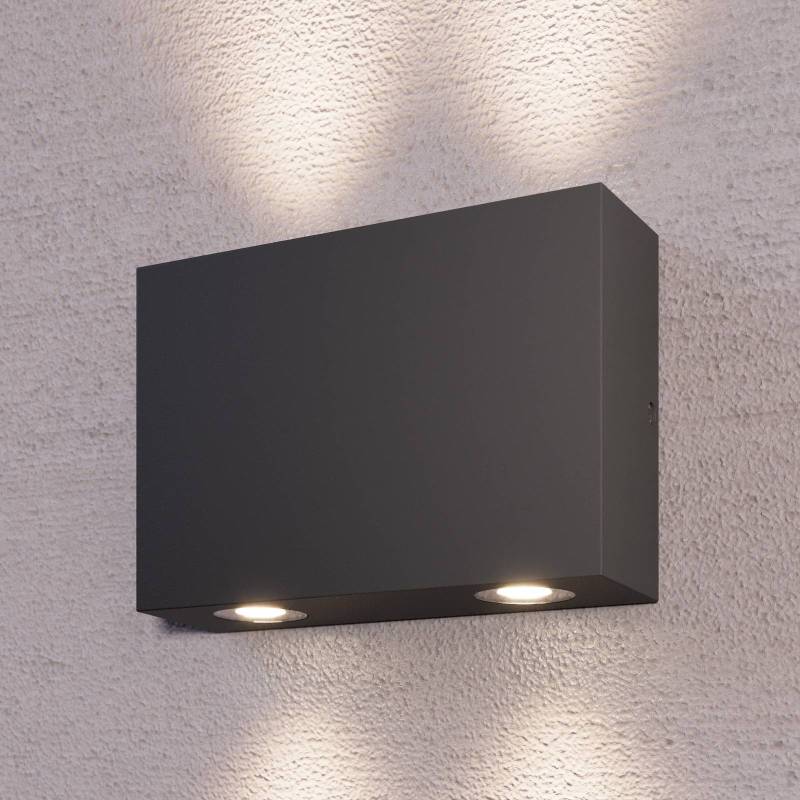 Eckige Außenwandleuchte Henor mit 4 LEDs von LUCANDE