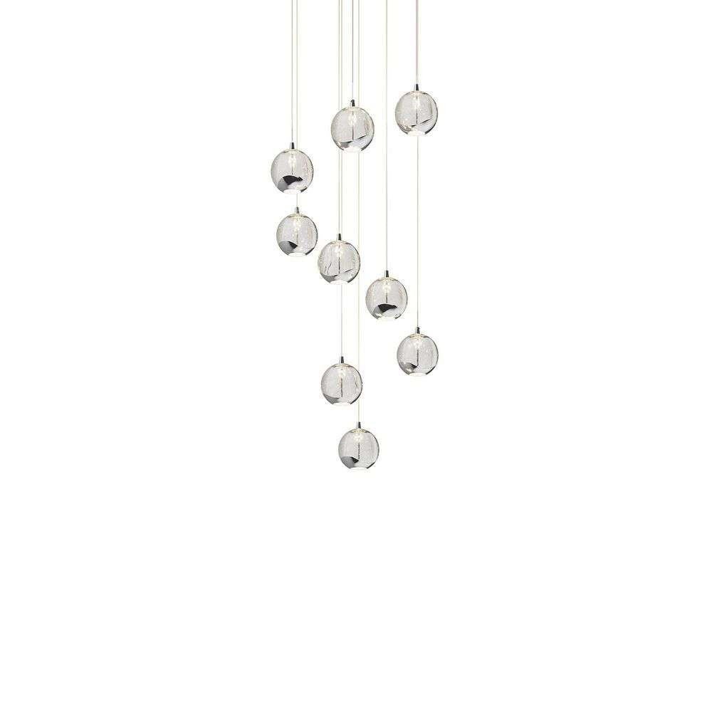 Lucande - Hayley 9 Pendelleuchte Clear/Chrome von Lucande