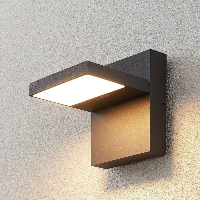 Lucande LED-Außenwandlampe Silvan, anthrazit, IP65, 14 cm von LUCANDE