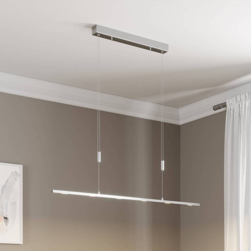 Lucande LED-Hängelampe Arnik, 120 cm, nickelfarben, dimmbar von LUCANDE