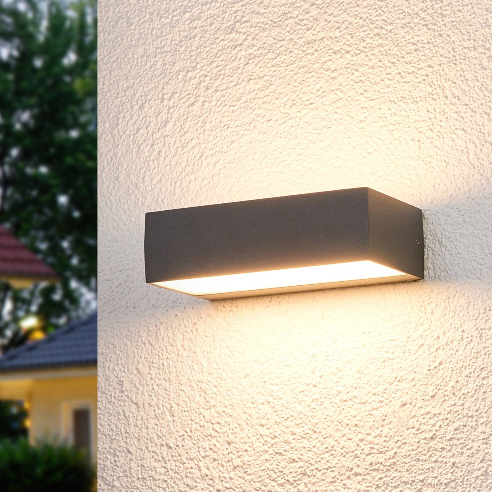 Lucande LED-Außenwandlampe Lissi, 21 cm, anthrazit, IP54 Lucande LED-Außenwandlampe Lissi, 21 cm, anthrazit, IP54 von LUCANDE