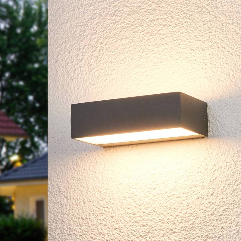 Lucande LED-Außenwandlampe Lissi, 21 cm, anthrazit, IP54 von LUCANDE