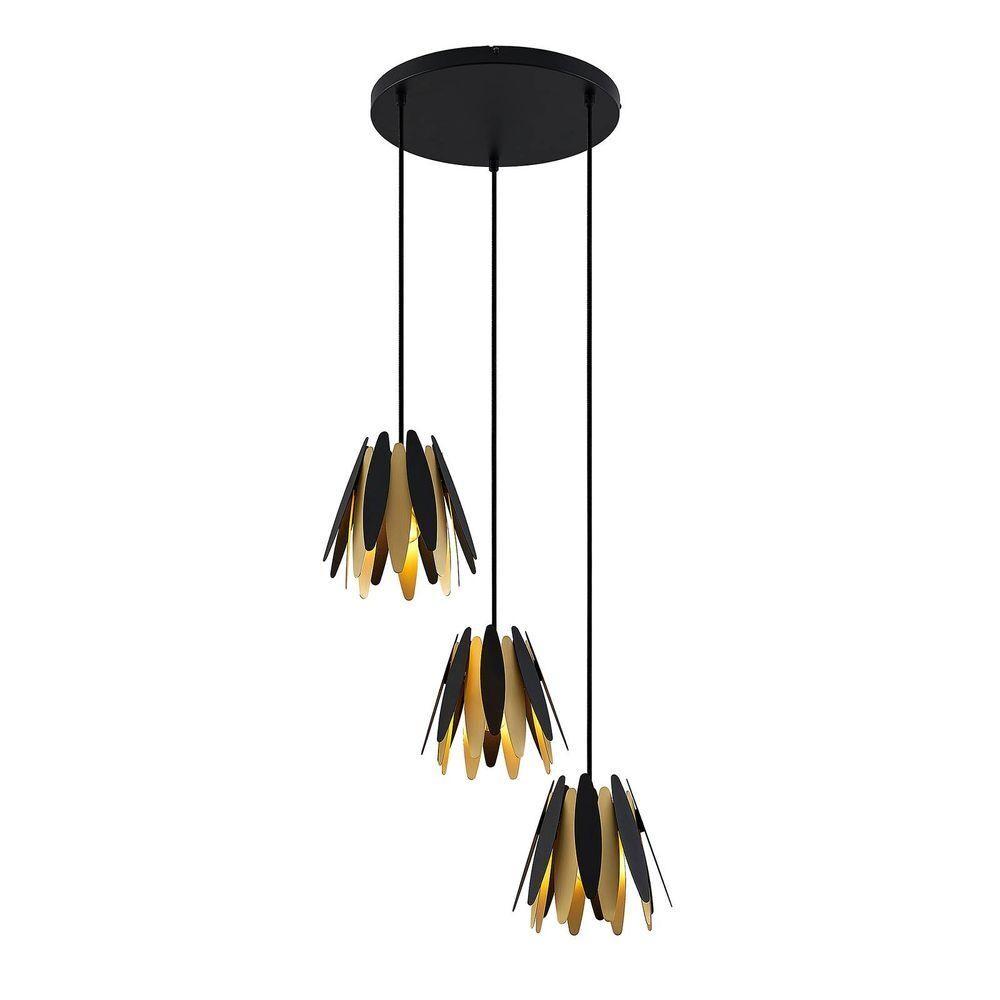 Lucande - Lounit 3 Pendelleuchte Black/Gold von Lucande