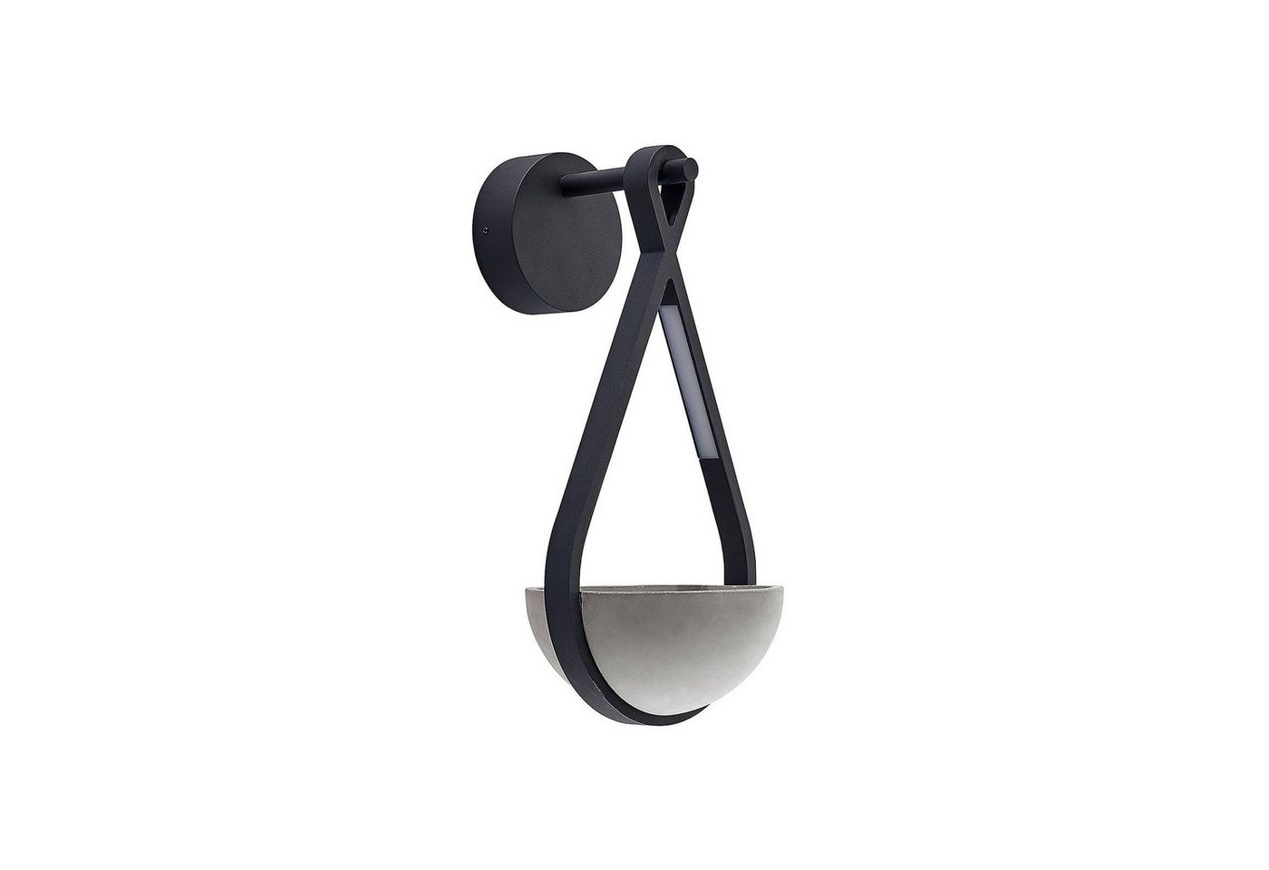 Lucande Außen-Wandleuchte Florka, LED-Leuchtmittel fest verbaut, warmweiß, Modern, Aluminium, Beton, Kunststoff, dunkelgrau, 2 flammig, inkl. von Lucande