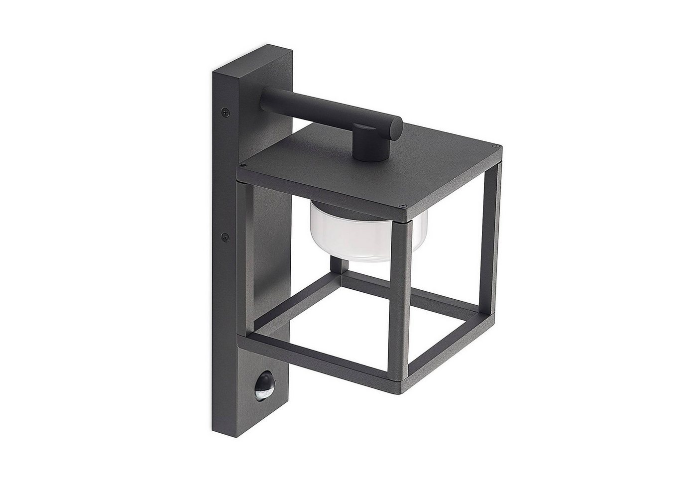 Lucande Außen-Wandleuchte Timio, dimmbar, Leuchtmittel nicht inklusive, Modern, Aluminium, Kunststoff, dunkelgrau (RAL 840-M), 1 flammig,mit von Lucande
