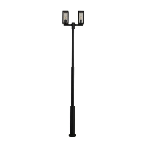 Lucande Außenlampe Standlampe Laterne Siveta 240cm 2 Flg. Schwarz E27 Ip65 B-Ware von Lucande