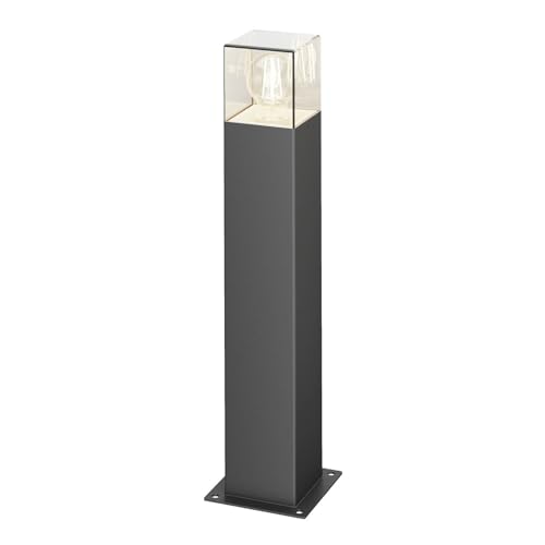 Lucande Außenleuchte Keke (spritzwassergeschützt (Modern) in Schwarz aus Aluminium (1 flammig, E27) - Wegeleuchte Pollerleuchte Wegelampe Sockelleuchte von Lucande
