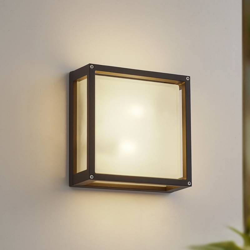 Lucande Außenwandlampe Leuchte Außenbeleuchtung Anthrazit Sensor 25x25 Cm Lampe B-Ware von Lucande