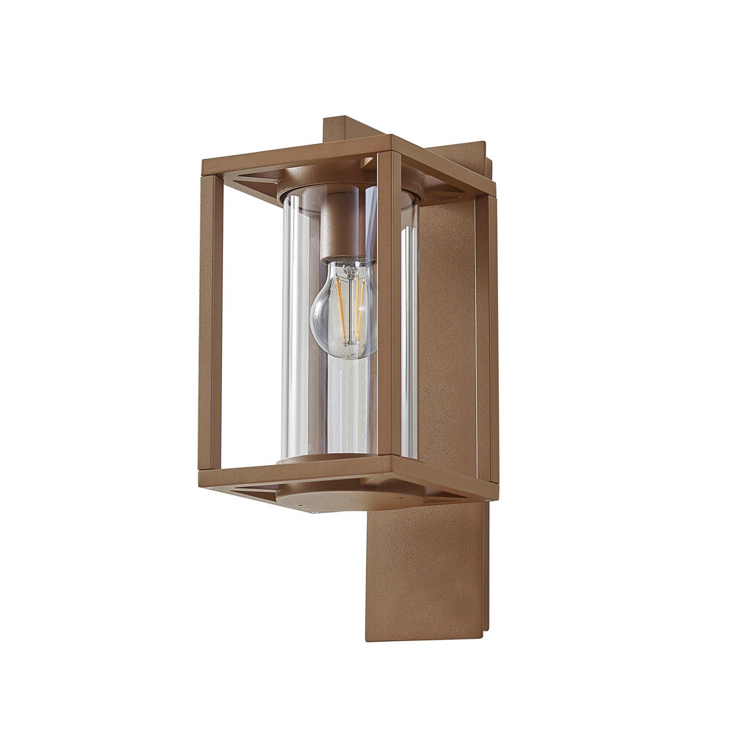 Lucande Außenwandleuchte Lampe Ferda Ip44 Hängend Braun Aluminium Glas E27 B-Ware von Lucande