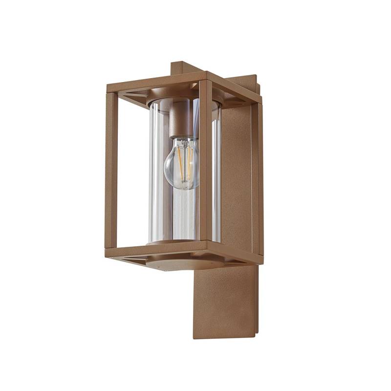 Lucande Außenwandleuchte Lampe Ferda Ip44 Hängend Braun Aluminium Glas E27 B-Ware von Lucande