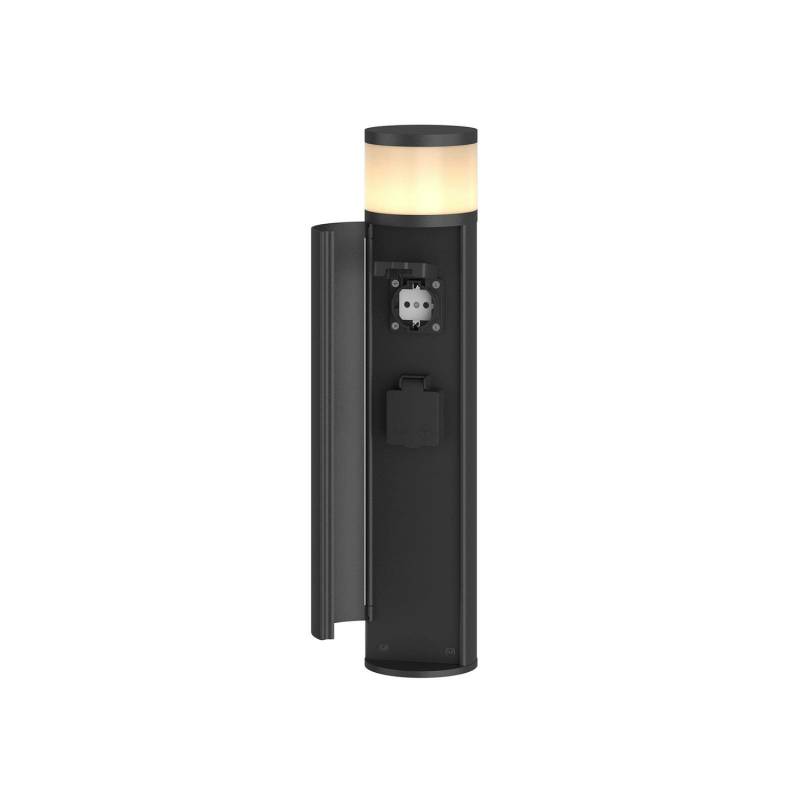Lucande Corban Sockelleuchte Wegeleuchte Wegelampe Lampe 2 Steckdosen G9 Grafit B-Ware von Lucande