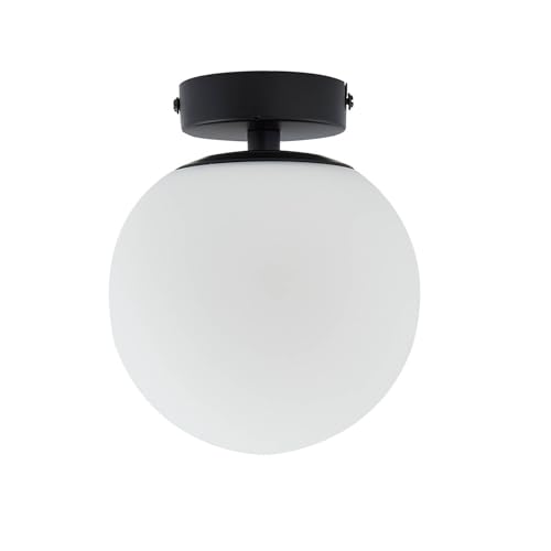 Lucande Deckenlampe Bidolo (spritzwassergeschützt in Schwarz aus Metall (1 flammig, E14) - Bad Deckenleuchte Lampe Badezimmerleuchte von Lucande