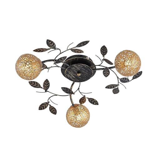 Lucande Deckenlampe 'Evory' in Gold/Messing aus Metall u.a. für Wohnzimmer & Esszimmer (3 flammig, G9) - Florentiner Deckenleuchte, Lampe, Wohnzimmerlampe von Lucande