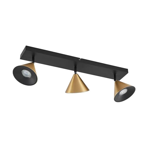 Lucande Deckenlampe 'Kartio' (Design, Modern) in Schwarz aus Metall u.a. für Wohnzimmer & Esszimmer (3 flammig, GU10) - Design Deckenleuchte, Lampe, Wohnzimmerlampe von Lucande