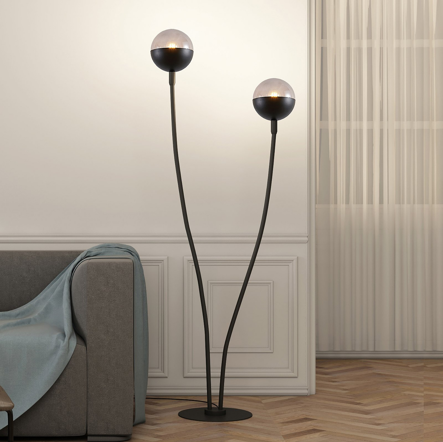 Lucande Dustian Stehleuchte Stehlampe Leuchte Lampe Ip20 E27 230 V 2 Flammig 40 W B-Ware von Lucande